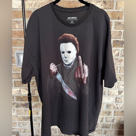 Halloween Michael Myers Graphic Tee Tshirt Mens XXL Black Short Sleeve Crew Neck - Picture 2 of 5